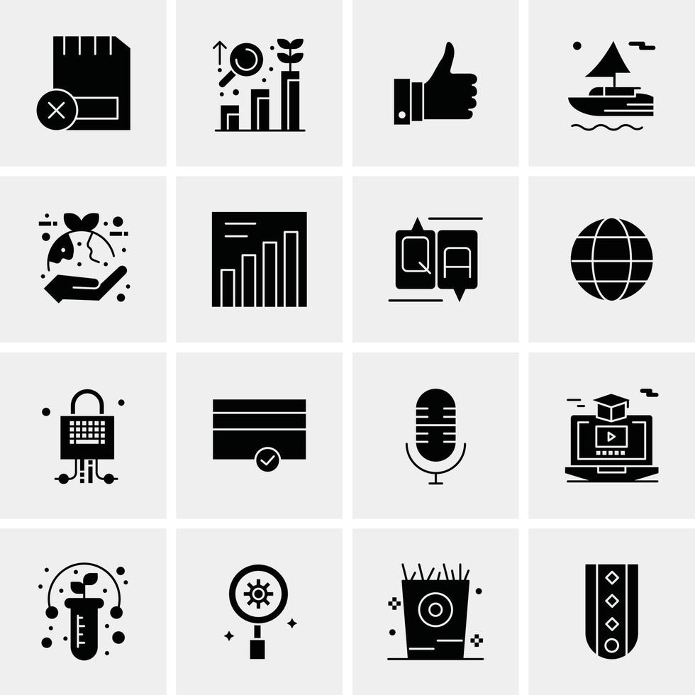 16 iconos universales de negocios vector ilustración de icono creativo para usar en proyectos relacionados con la web y dispositivos móviles