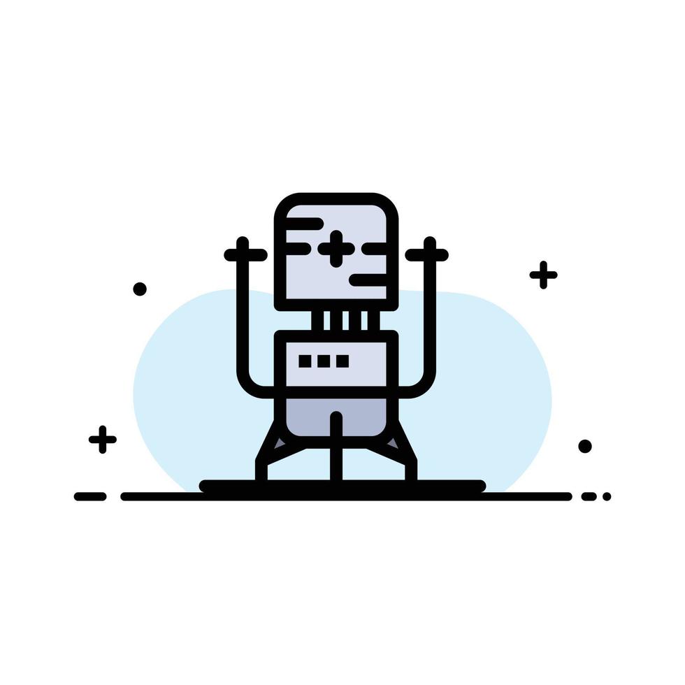 Biochip Bot Future Machine Medical  Business Flat Line Filled Icon Vector Banner Template