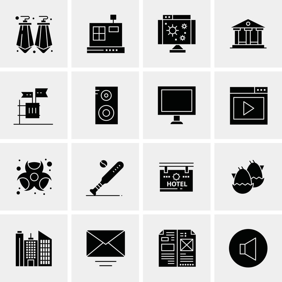 16 iconos universales de negocios vector ilustración de icono creativo para usar en proyectos relacionados con la web y dispositivos móviles