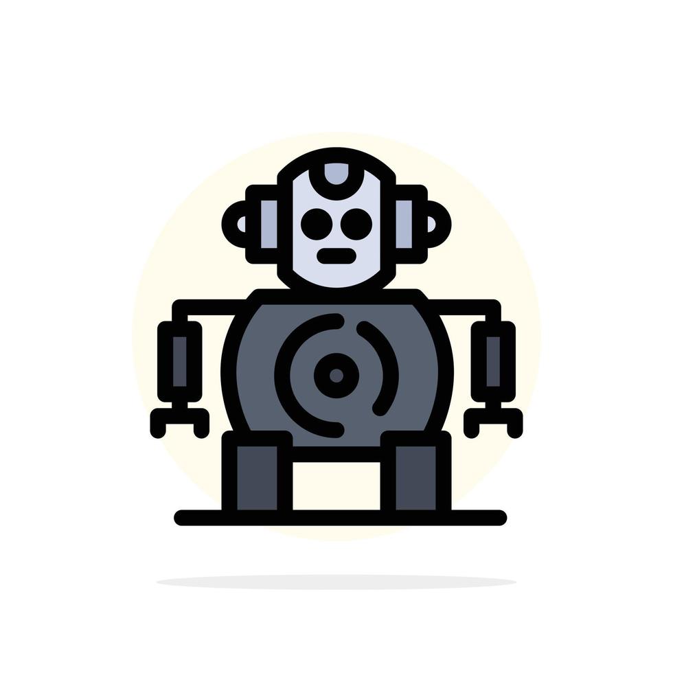 Cnc Robotics Technology Abstract Circle Background Flat color Icon vector