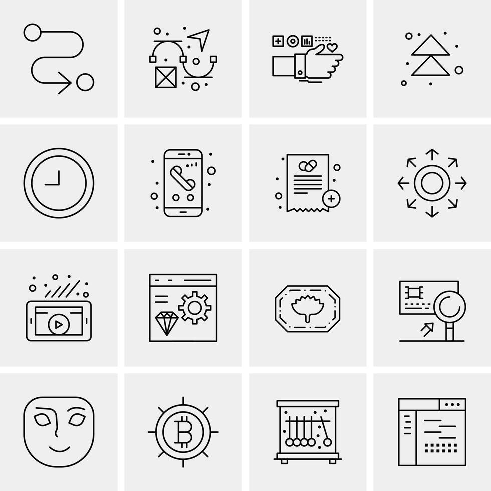 16 iconos universales de negocios vector ilustración de icono creativo para usar en proyectos relacionados con la web y dispositivos móviles