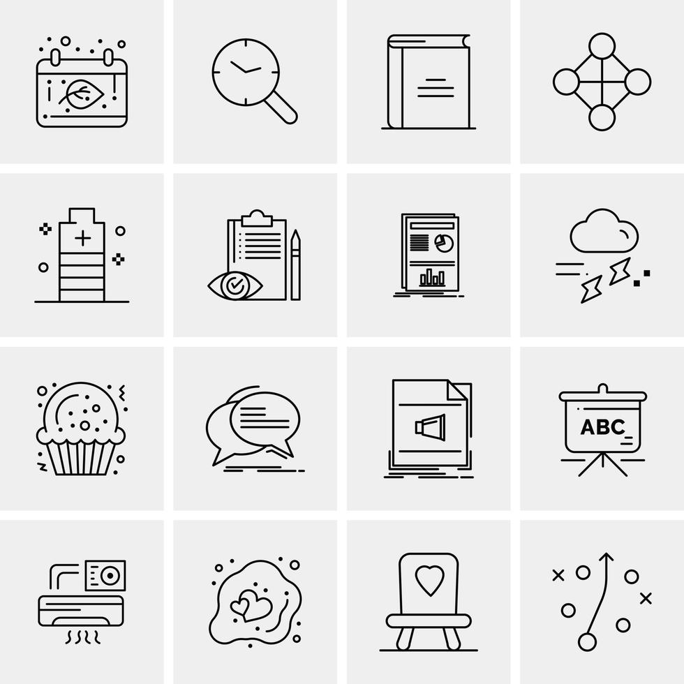 16 iconos universales de negocios vector ilustración de icono creativo para usar en proyectos relacionados con la web y dispositivos móviles