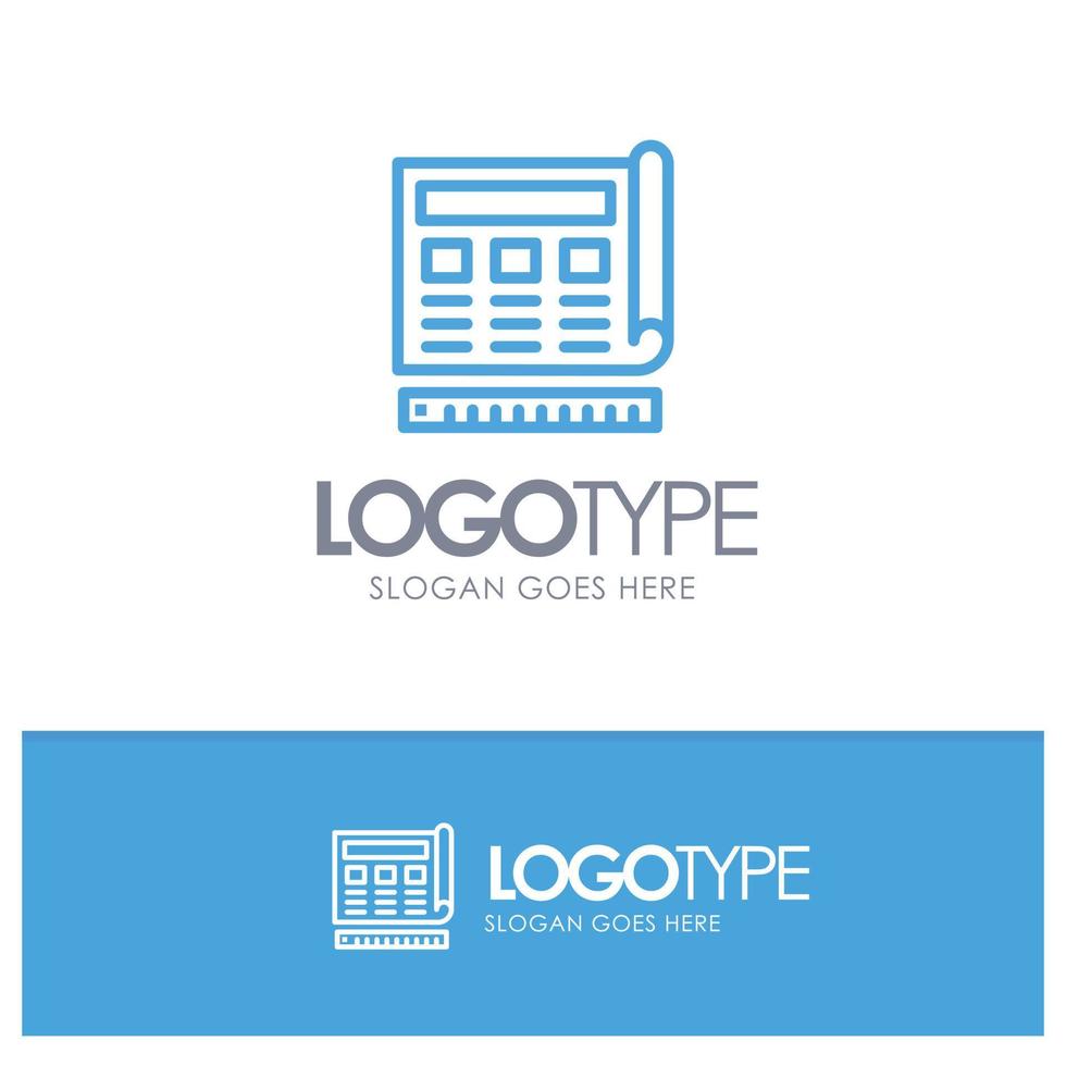 Blueprint Blue Print Website Web Blue Logo Line Style vector