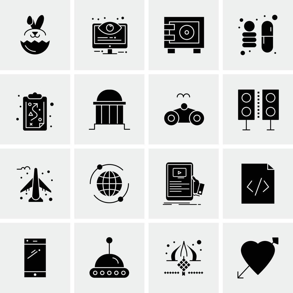 16 iconos universales de negocios vector ilustración de icono creativo para usar en proyectos relacionados con la web y dispositivos móviles