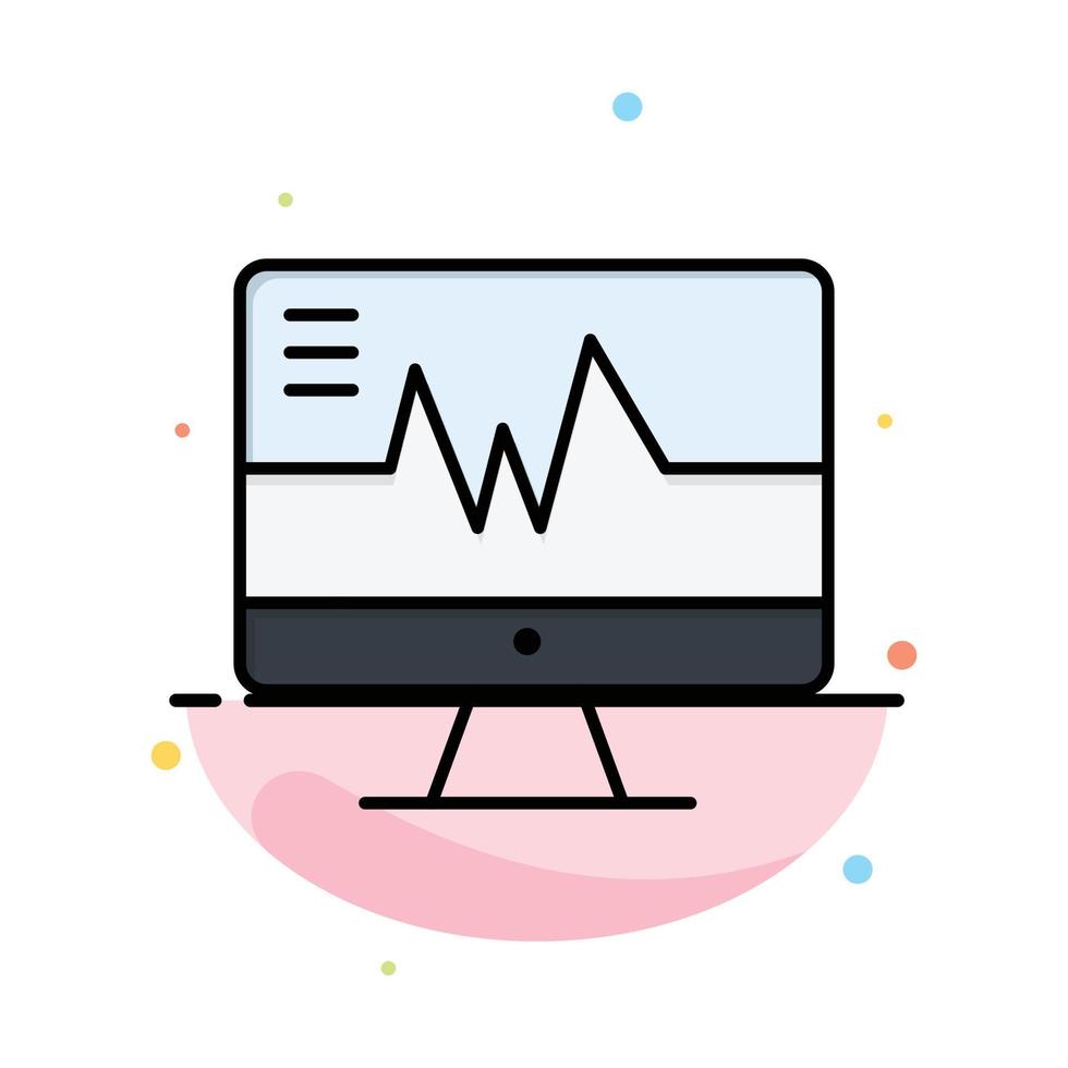 Medical Hospital Heart Heartbeat Abstract Flat Color Icon Template vector