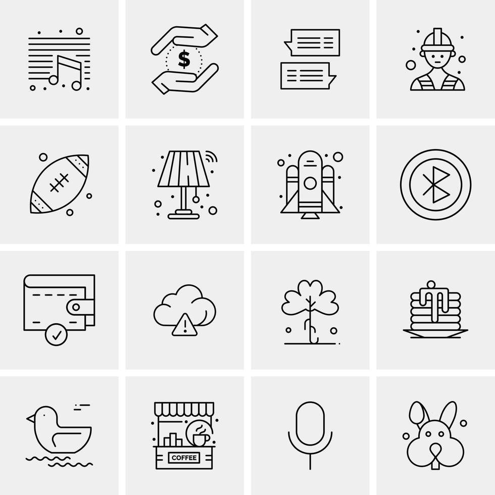 16 iconos universales de negocios vector ilustración de icono creativo para usar en proyectos relacionados con la web y dispositivos móviles