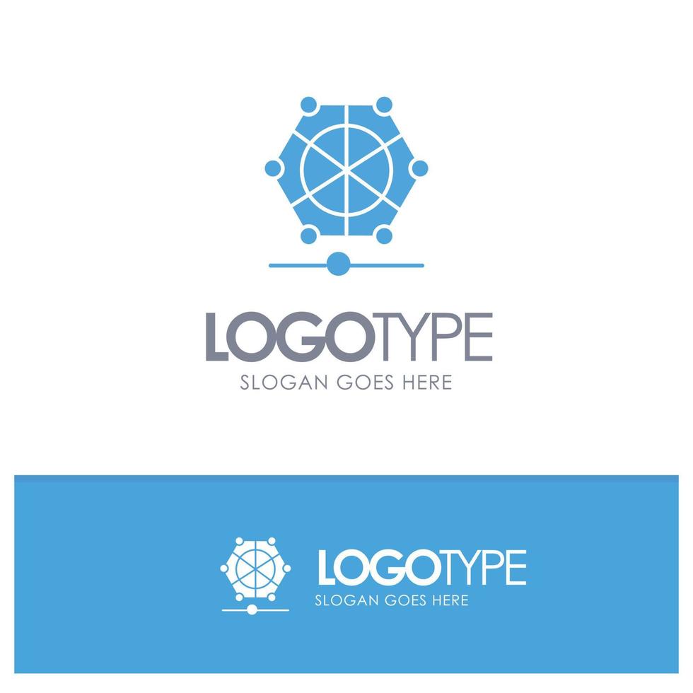 Machine Learning Language Data Blue Solid Logo with place for tagline vector