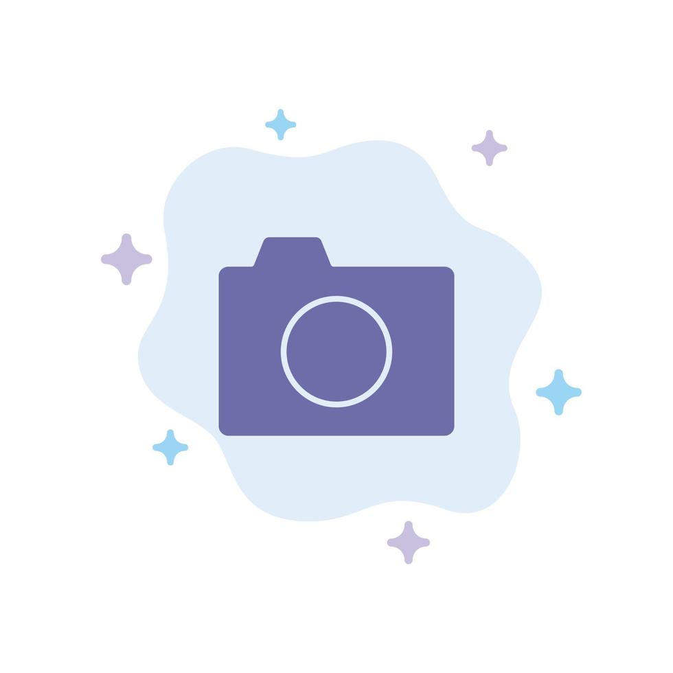 imagen de la cámara foto icono azul básico sobre fondo de nube abstracta vector