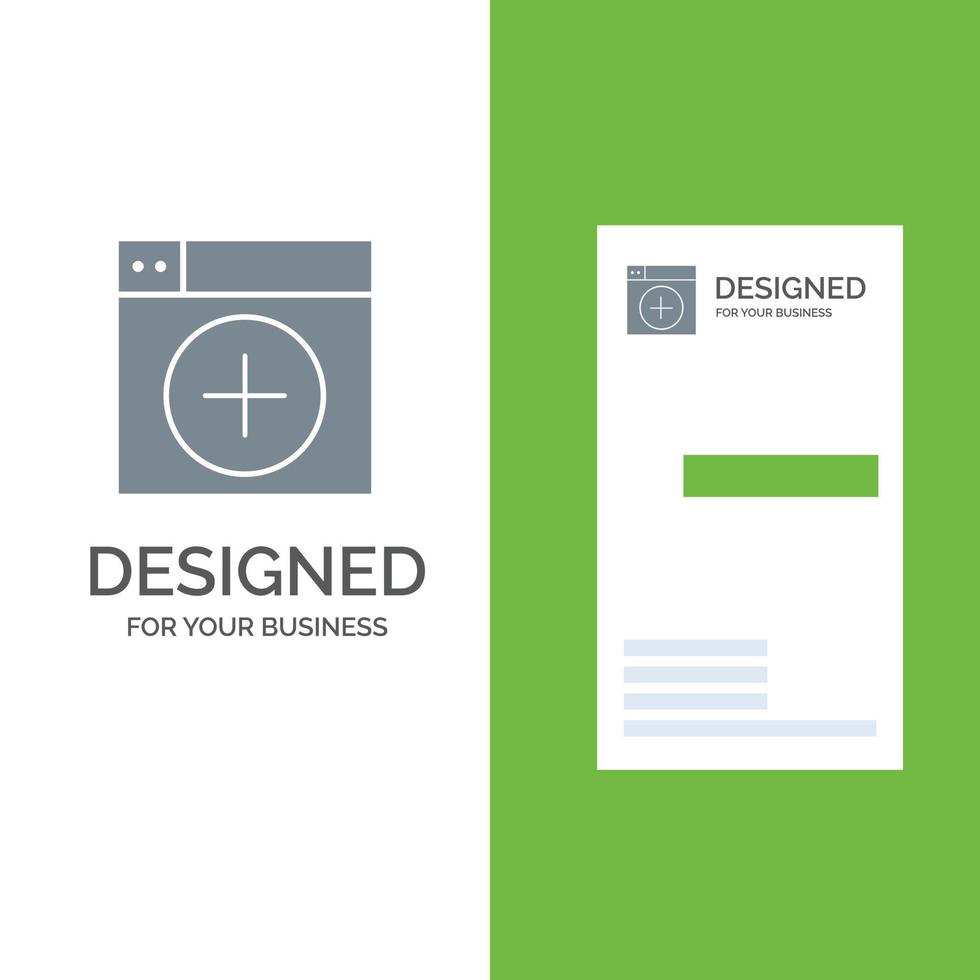 Add Window New Graphics App Grey Logo Design and Business Card Template vector