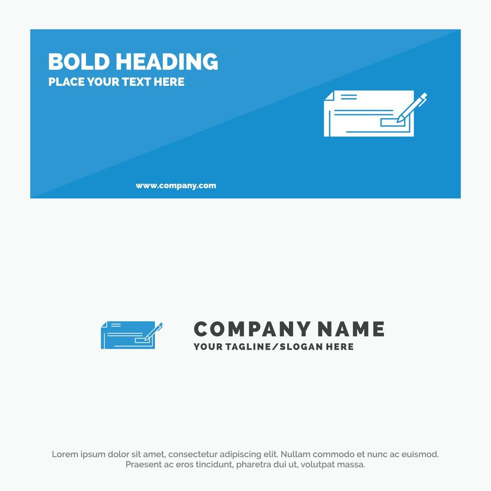 Check Bank Bank Check Business Finance Money SOlid Icon Website Banner and Business Logo Template vector