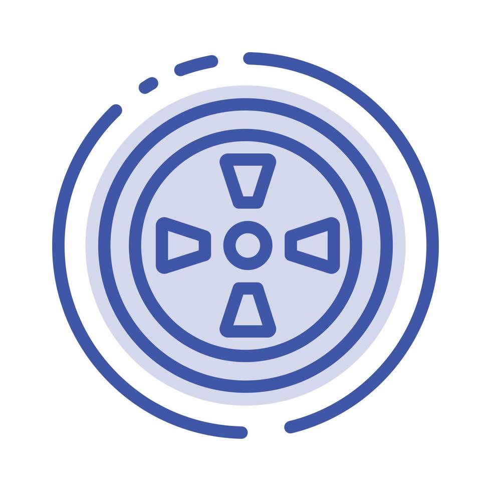 Fan Turbine Wind Blue Dotted Line Line Icon vector