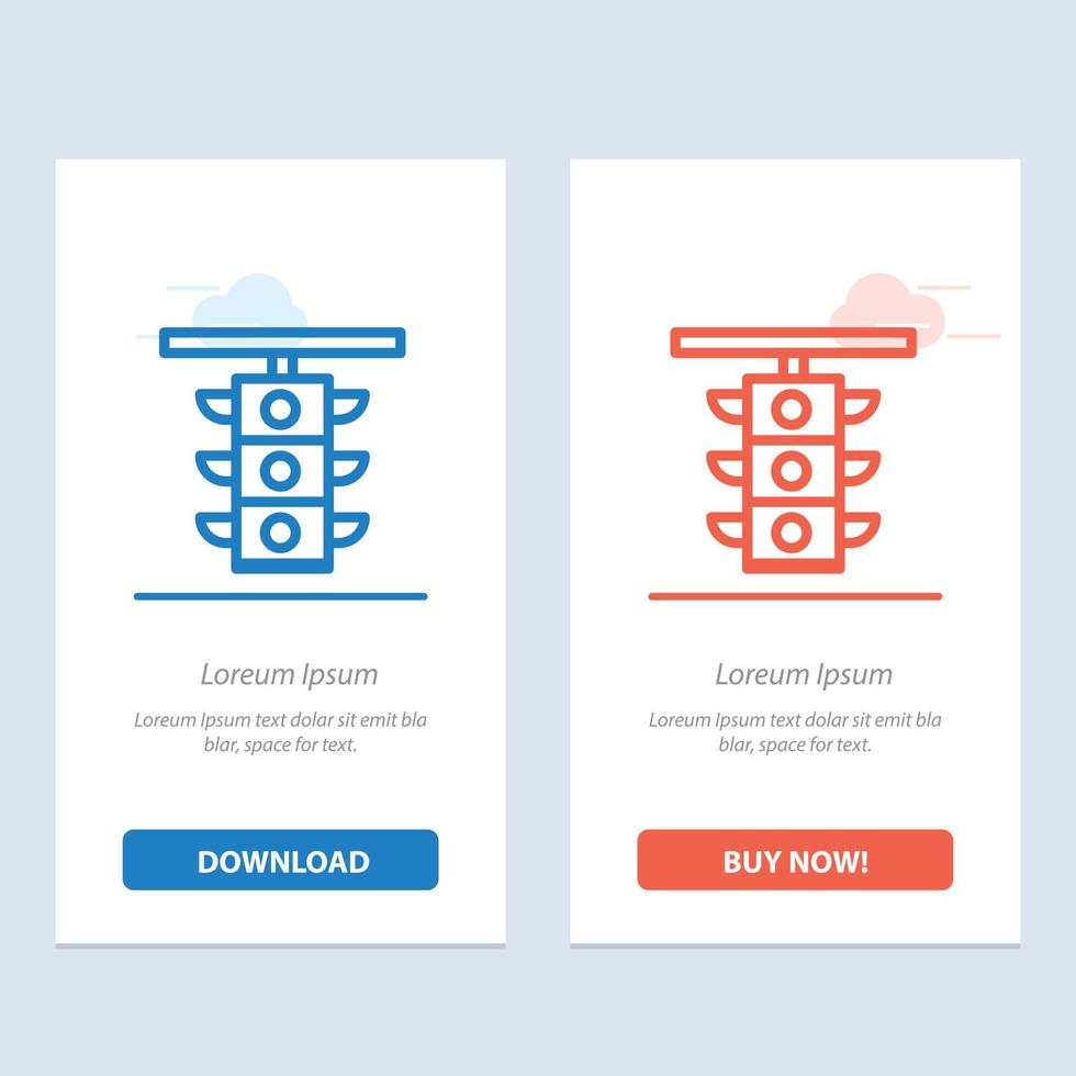 Light Sign Station Traffic Train  Blue and Red Download and Buy Now web Widget Card Template vector
