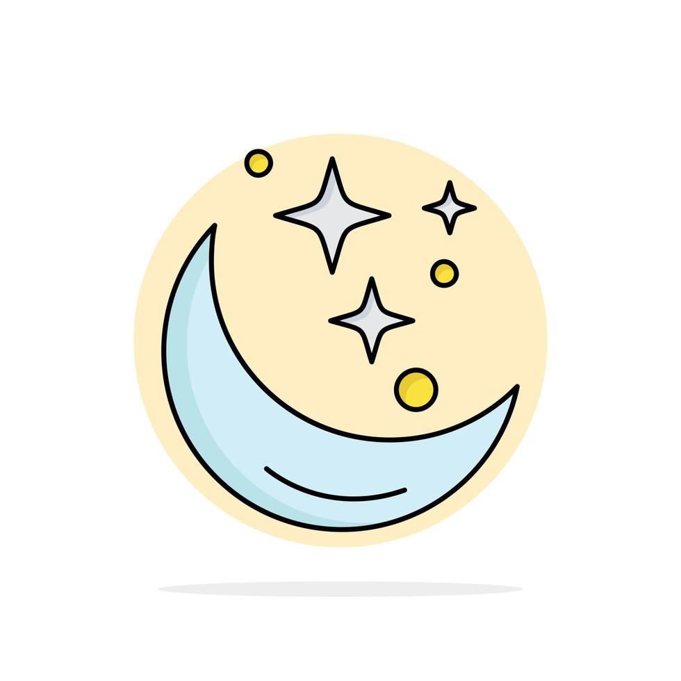 Moon Night star weather space Flat Color Icon Vector