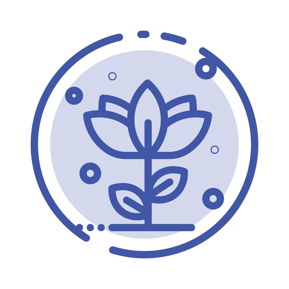 Flora Floral Flower Nature Rose Blue Dotted Line Line Icon vector