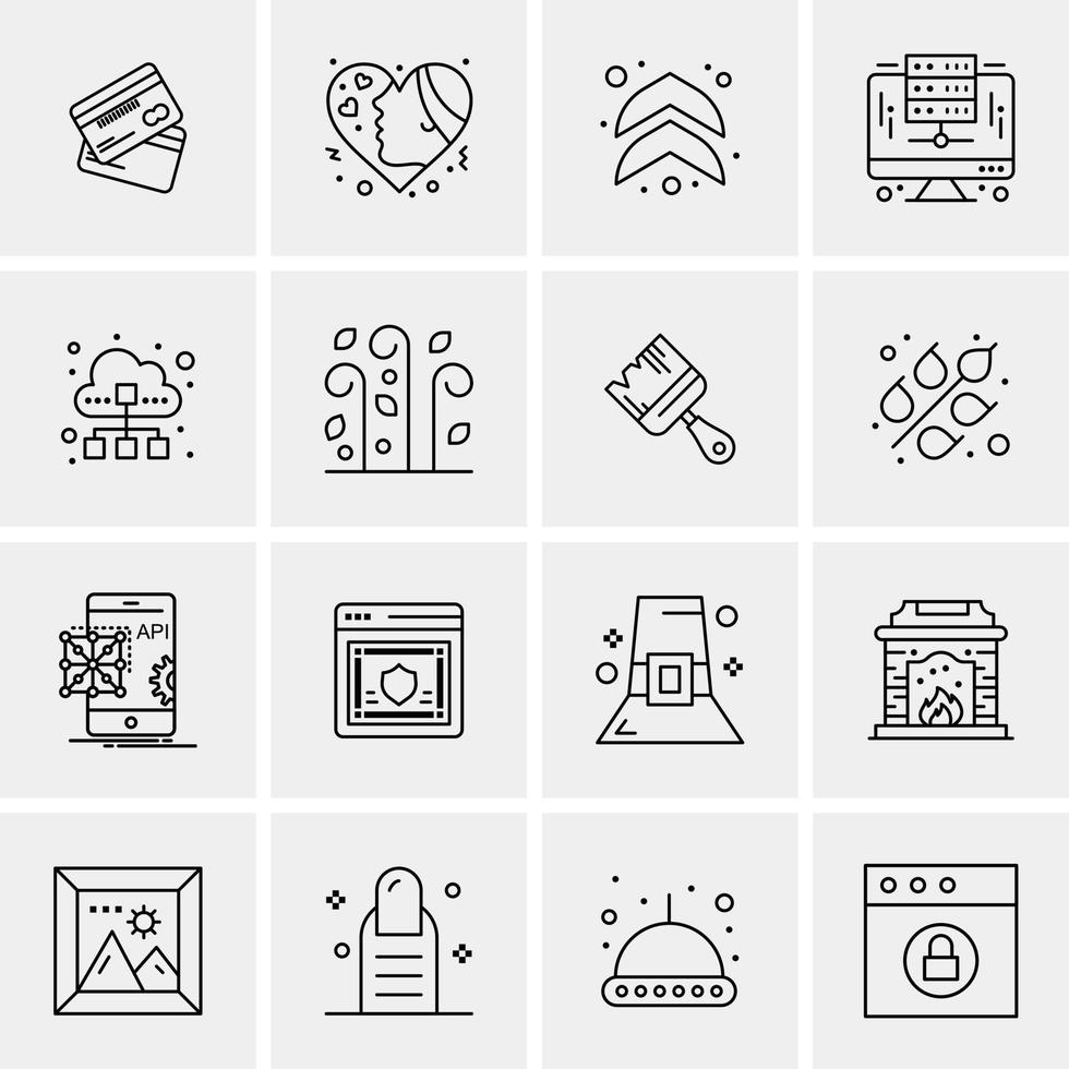 16 iconos universales de negocios vector ilustración de icono creativo para usar en proyectos relacionados con la web y dispositivos móviles