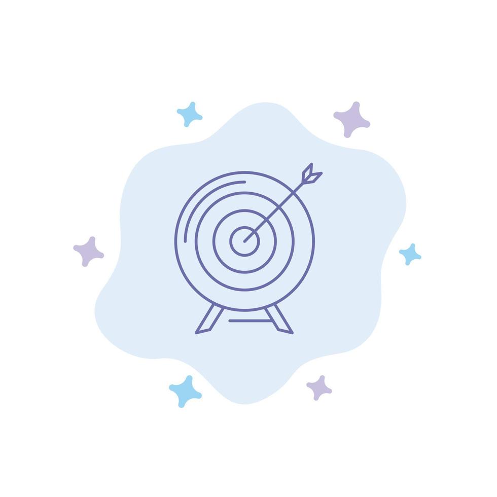 Target Aim Archive Business Goal Mission Success Blue Icon on Abstract Cloud Background vector