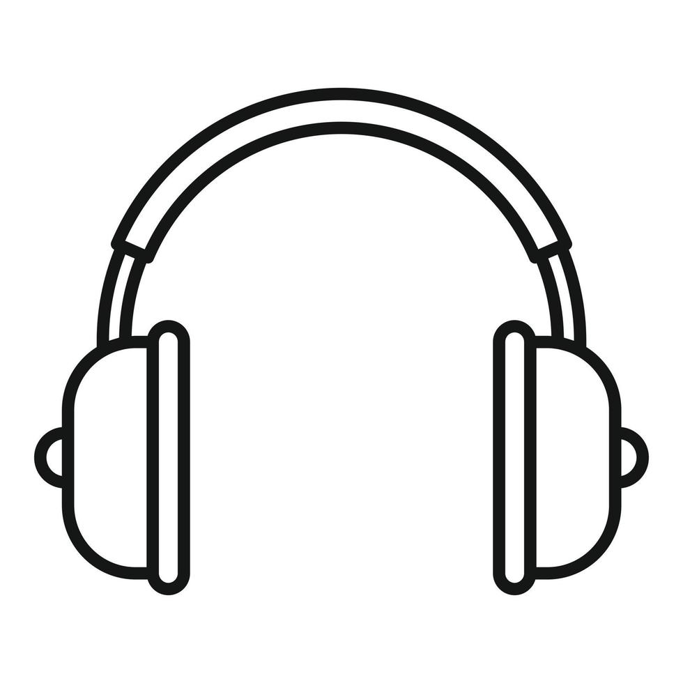 Music headphones icon, outline style vector