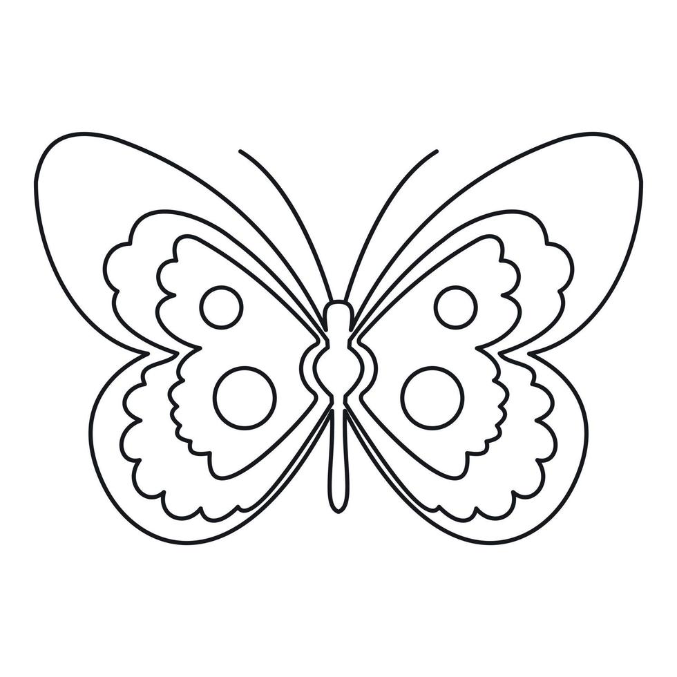 icono de mariposa, estilo de esquema vector