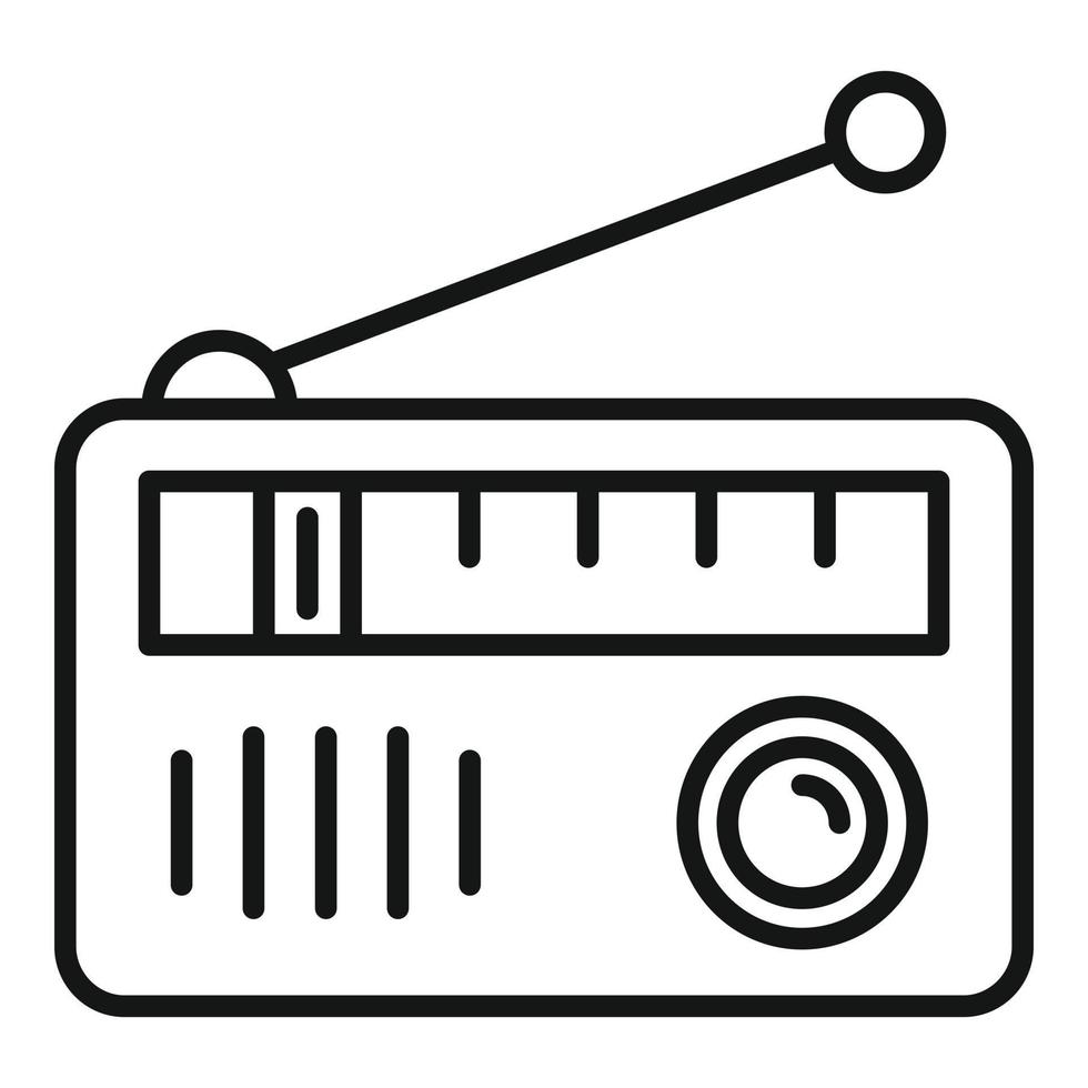 Radio icon, outline style vector