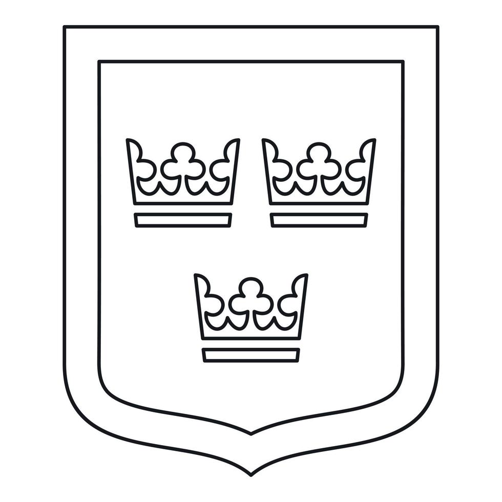 Coat of arms of Sweden icon, outline style vector