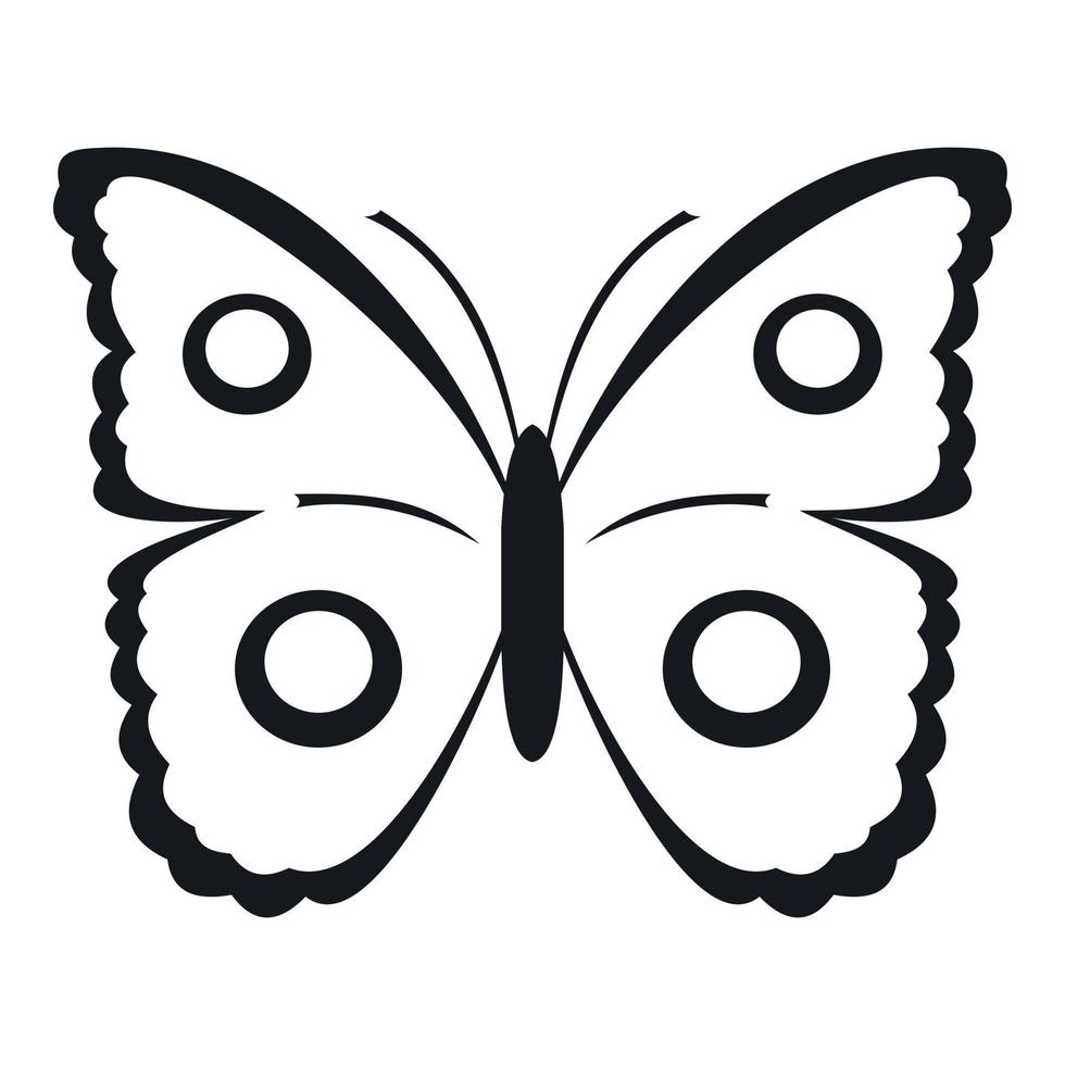 Butterfly peacock eye icon, simple style vector