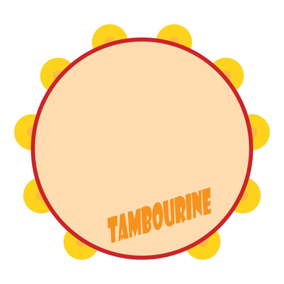 Tambourine icon, flat style vector