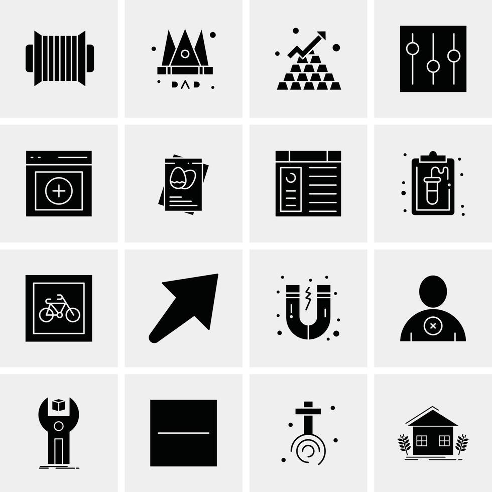 16 iconos universales de negocios vector ilustración de icono creativo para usar en proyectos relacionados con la web y dispositivos móviles