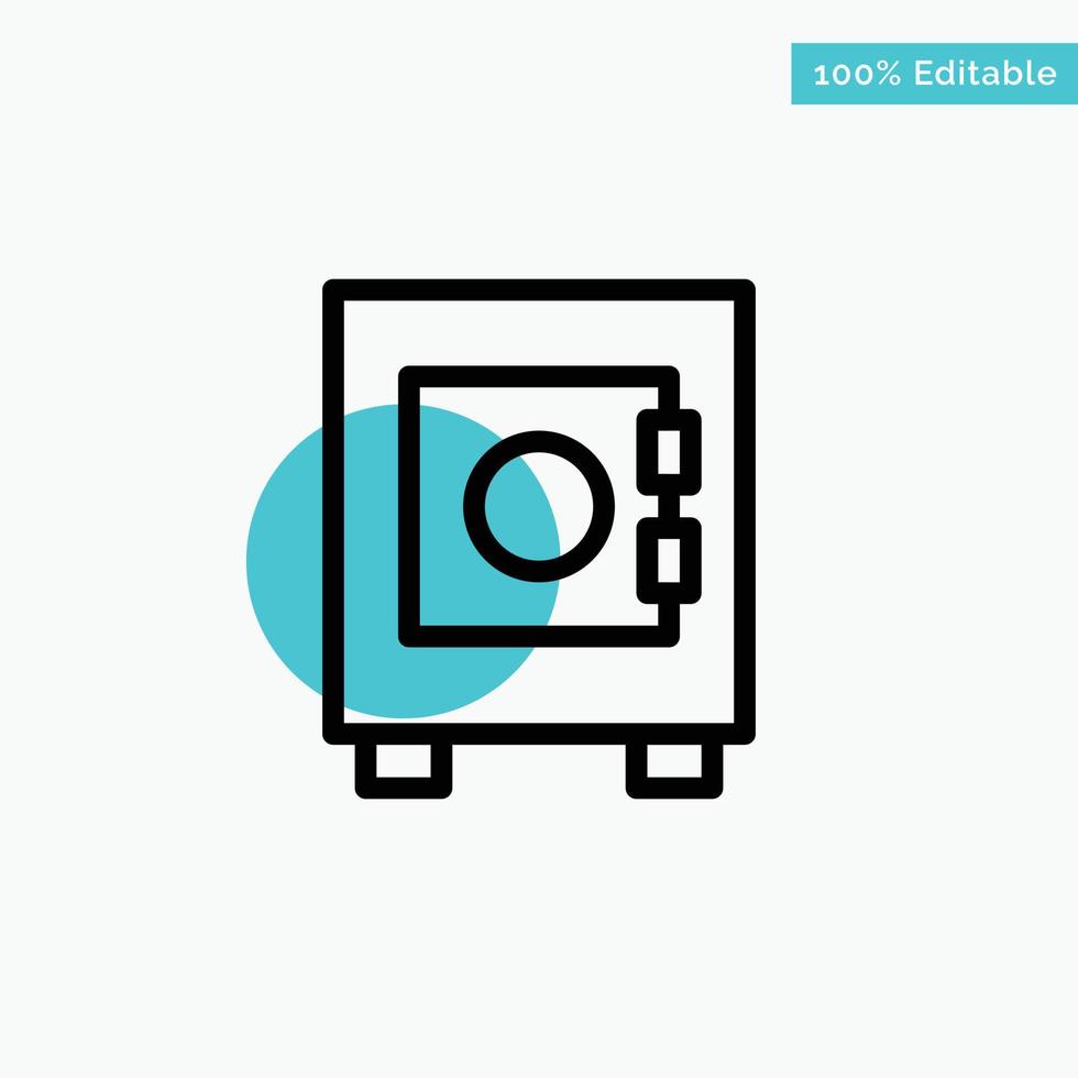 Locker Lock User turquoise highlight circle point Vector icon