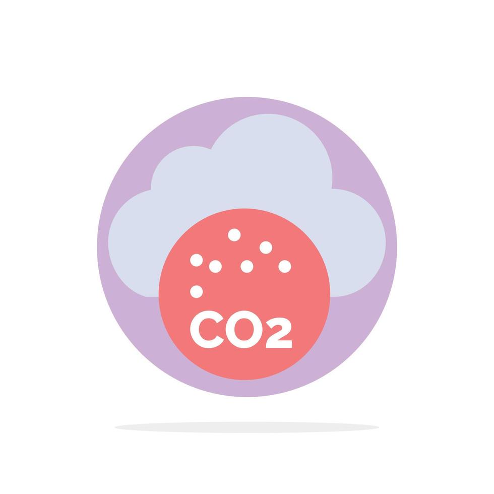 aire dióxido de carbono co2 contaminación resumen círculo fondo plano color icono vector