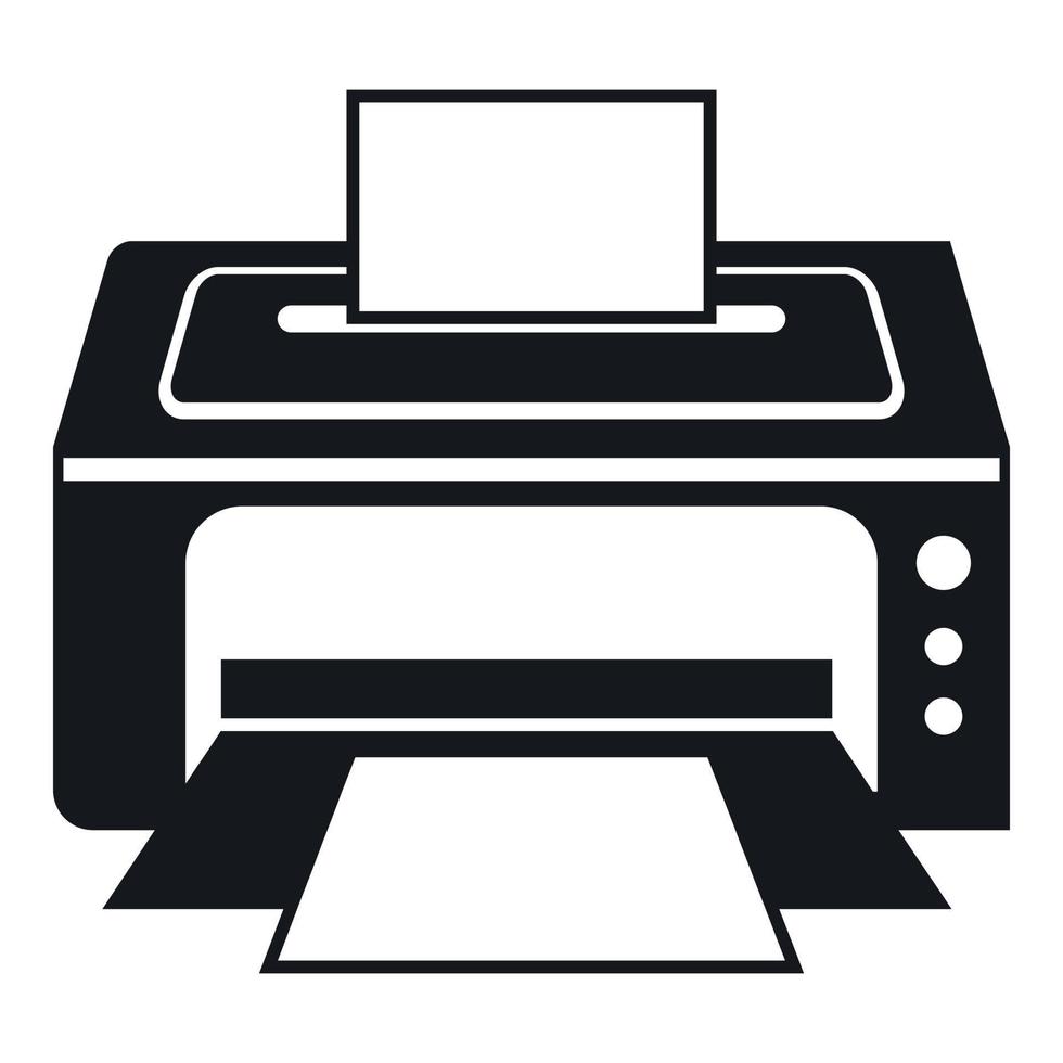 Printer icon, simple style vector