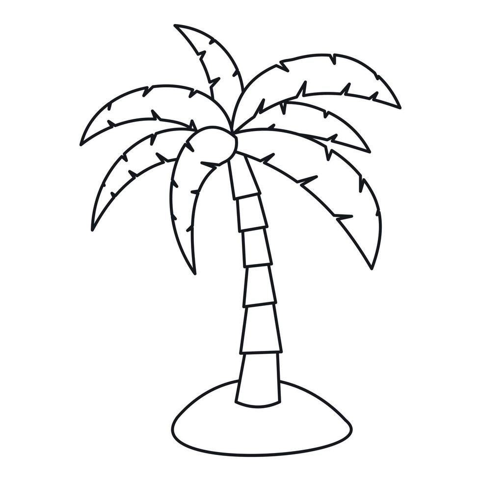 Palm icon, outline style vector