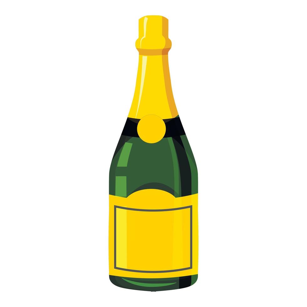 icono de botella de champán, estilo 3d isométrico vector