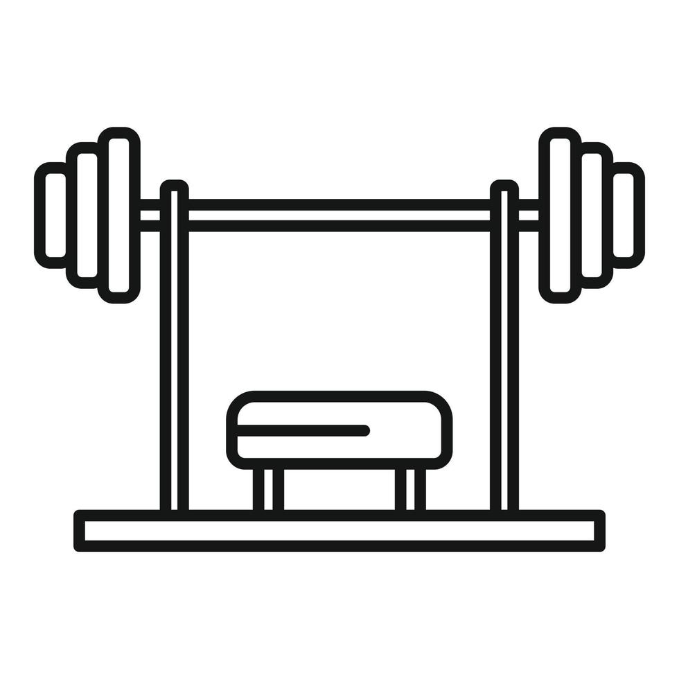 Gym professional bench icon, outline style vector