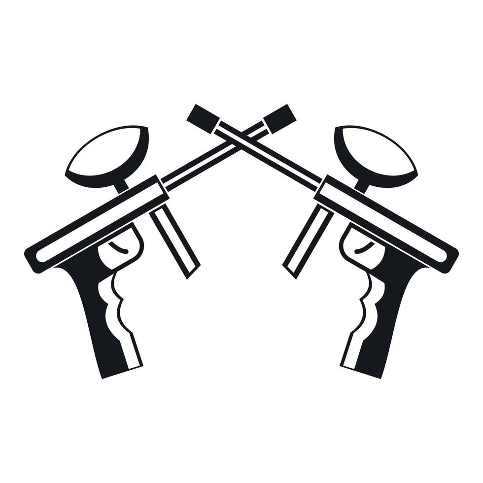 Paintball guns icon, simple style vector