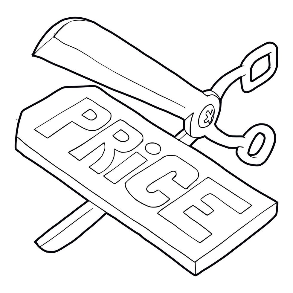 Cutting prices icon, outline style vector