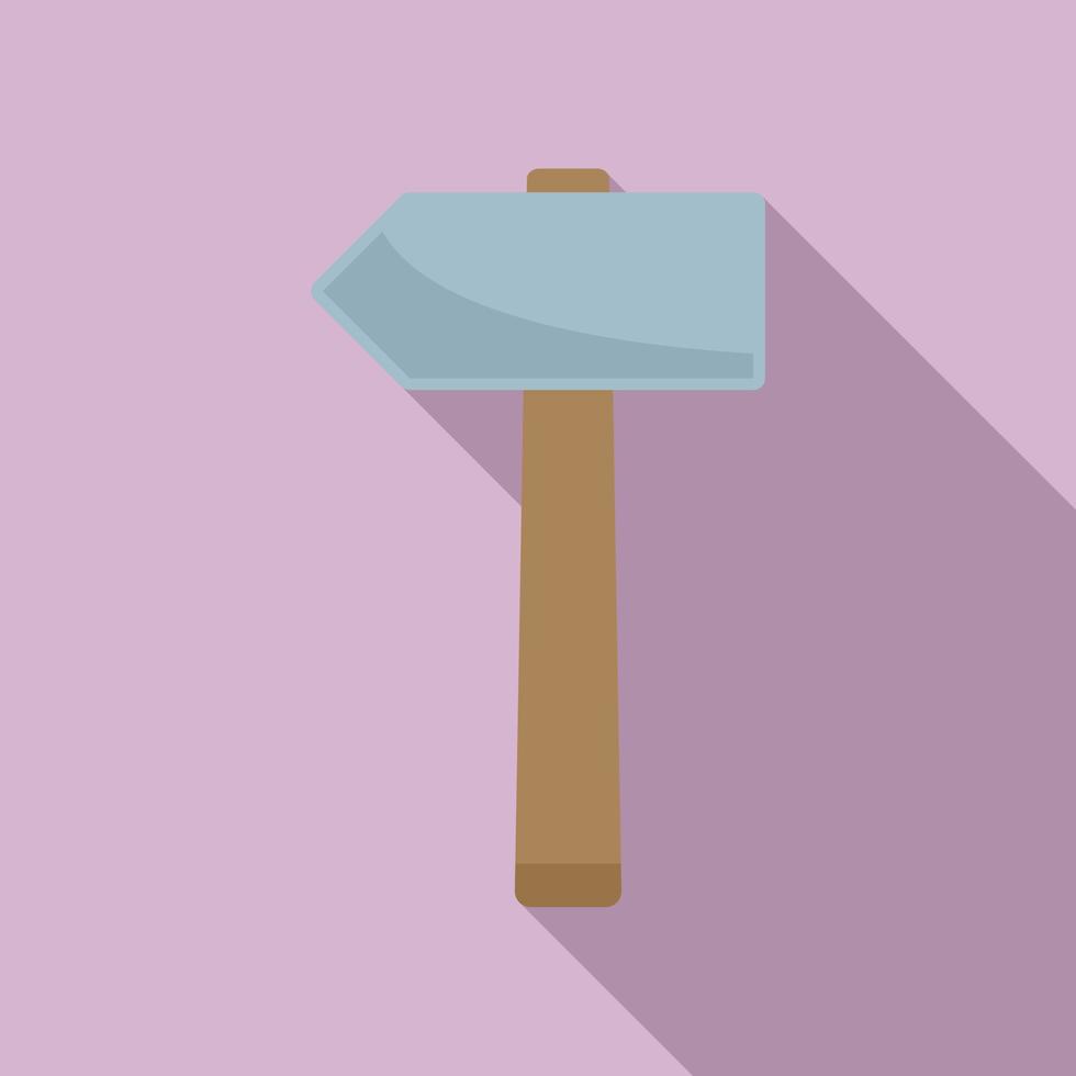 Metallurgy hammer icon, flat style vector