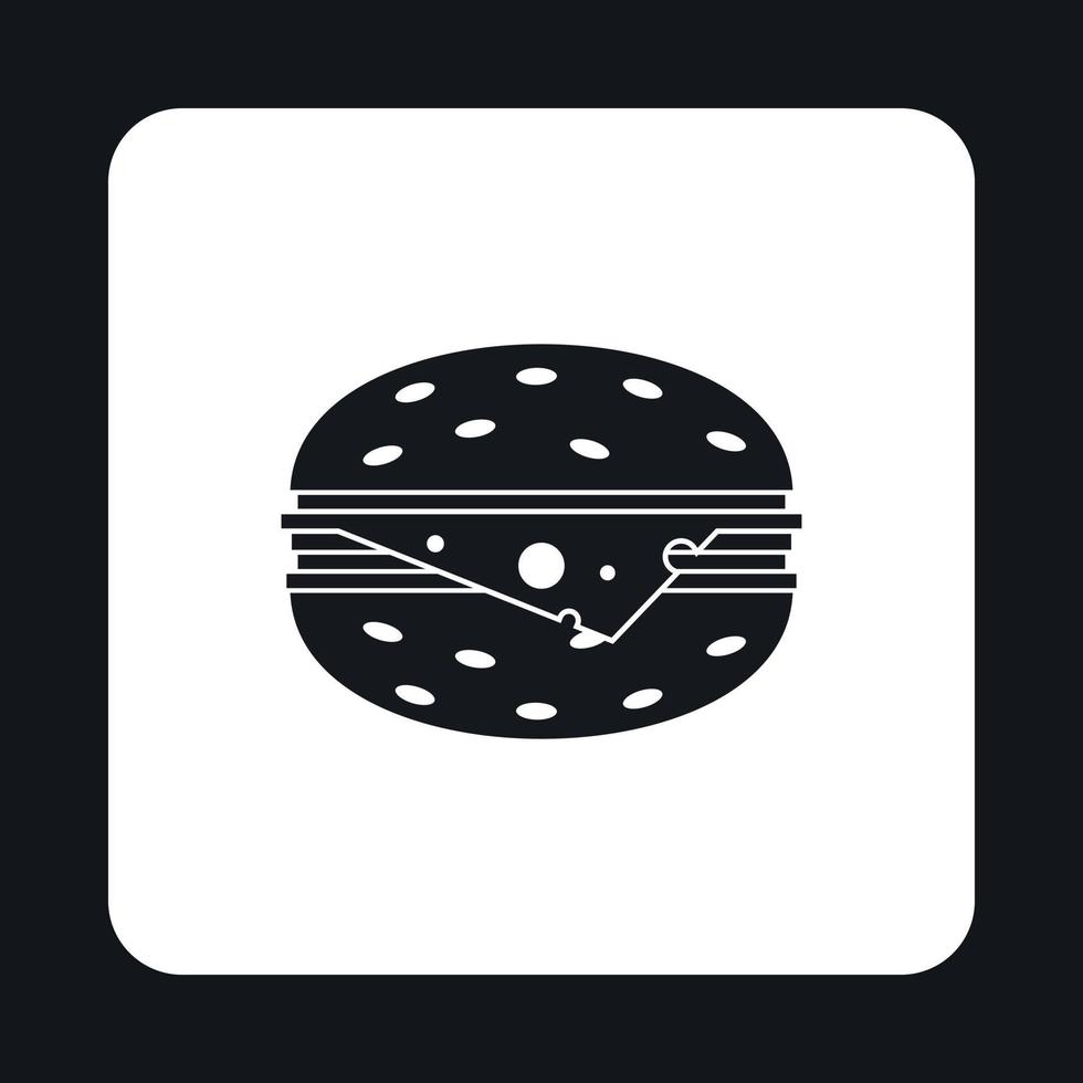 icono de hamburguesa con queso, estilo simple vector