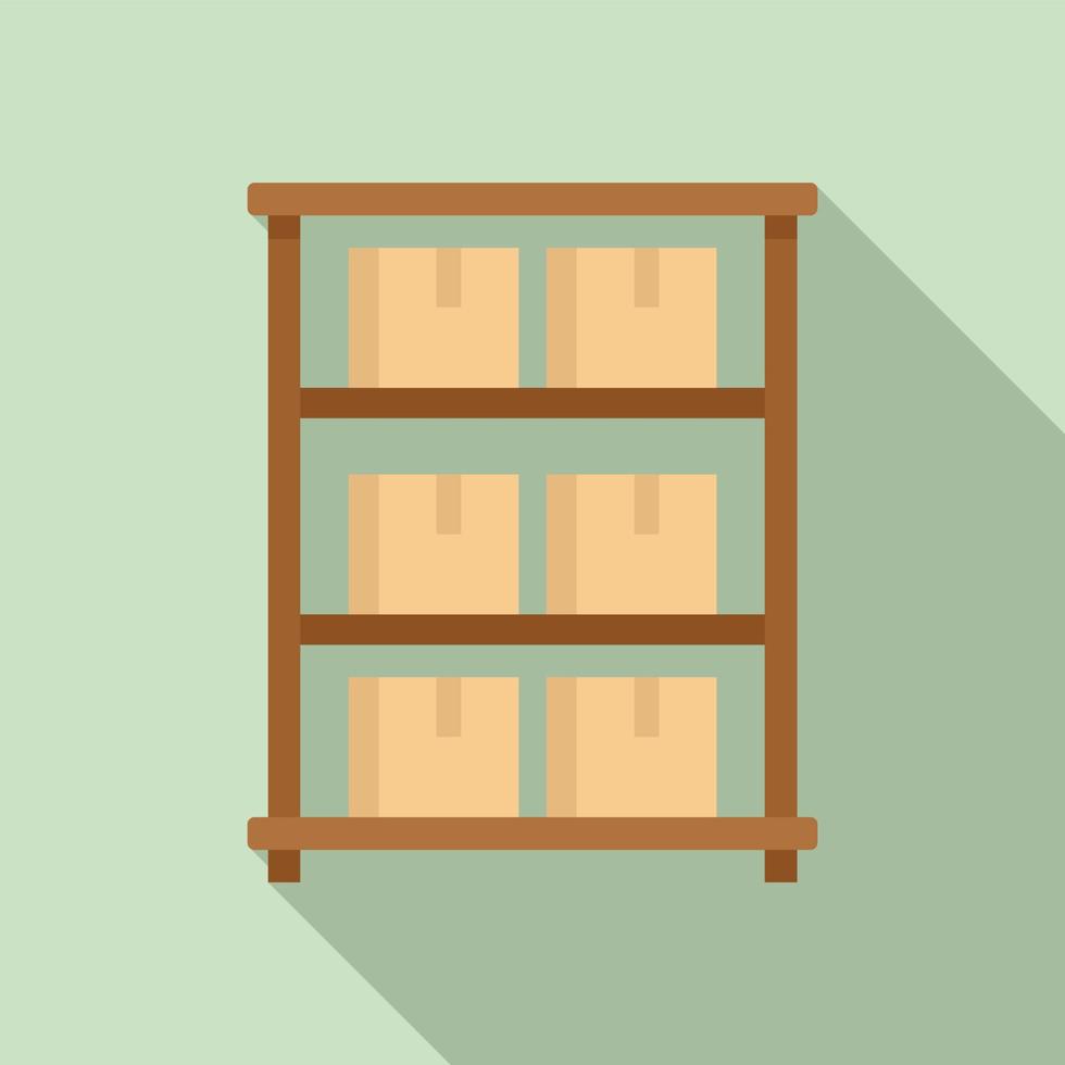 Parcel food storage icon, flat style vector