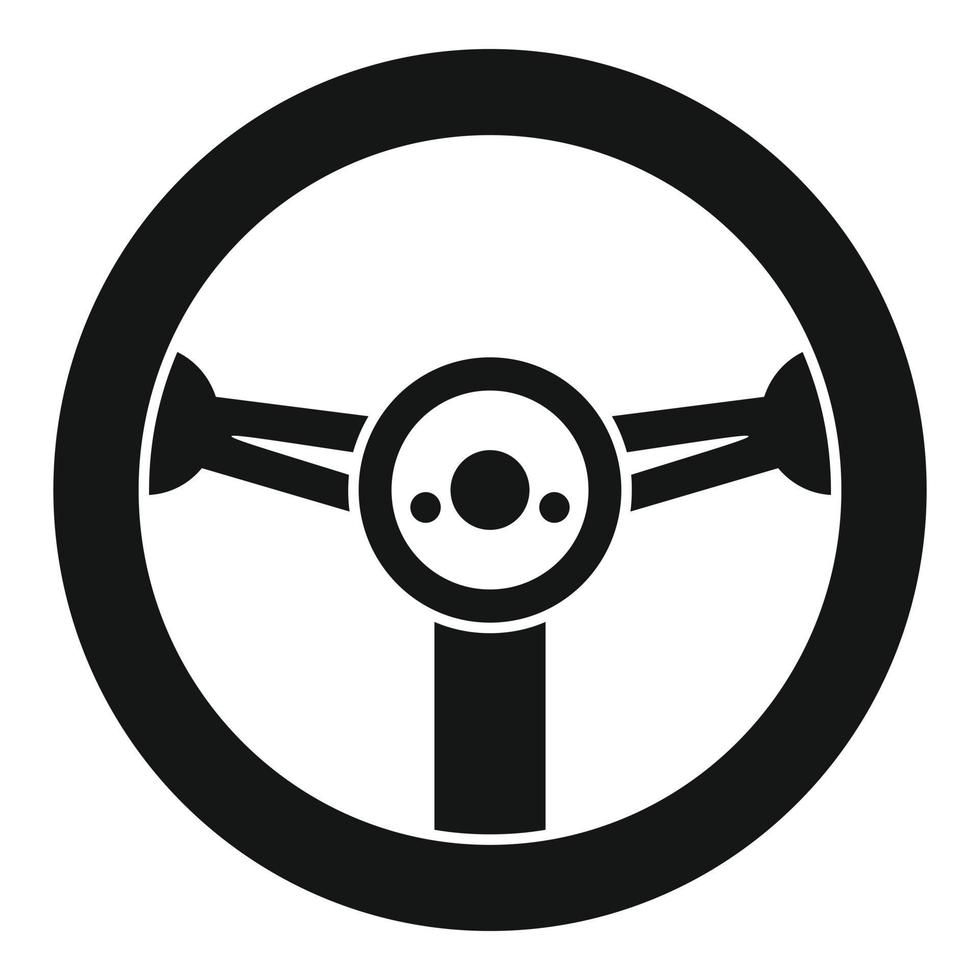 Steering wheel icon, simple style vector