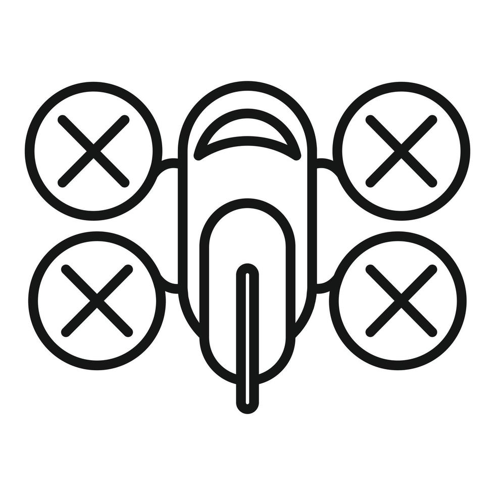 Drone air vehicle icon, outline style vector