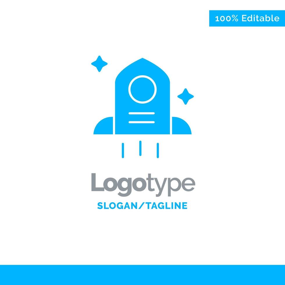 Astronomy Rocket Space Blue Solid Logo Template Place for Tagline vector