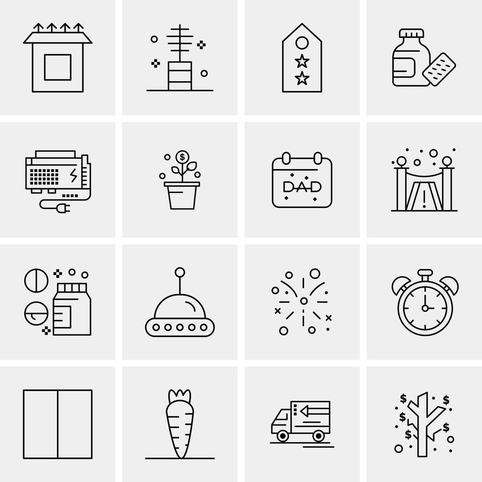 16 iconos universales de negocios vector ilustración de icono creativo para usar en proyectos relacionados con la web y dispositivos móviles