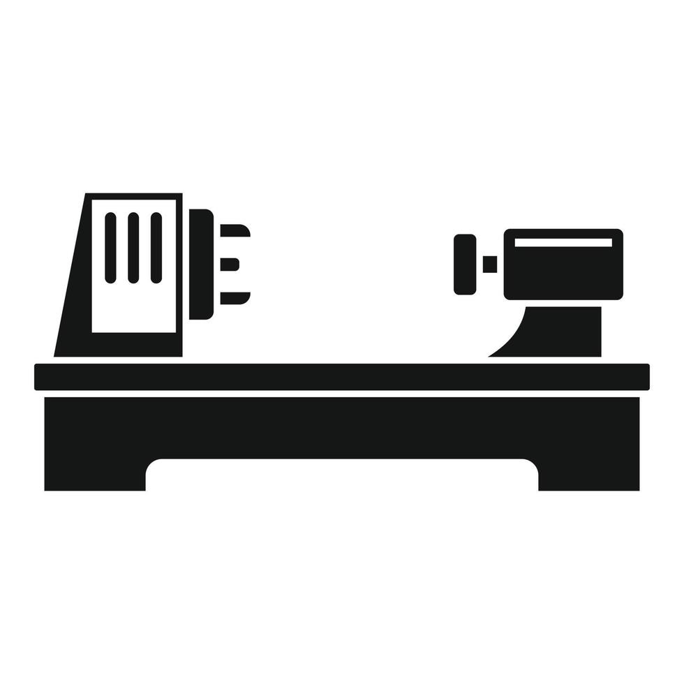 Steel lathe icon, simple style vector