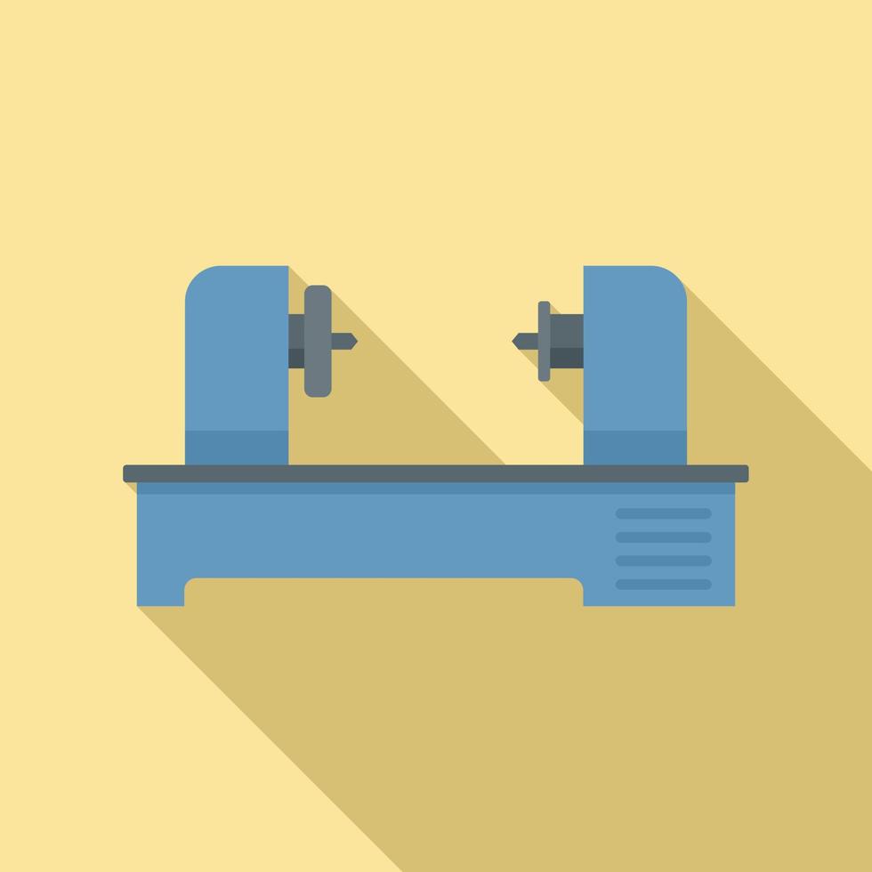 Automated lathe icon, flat style vector