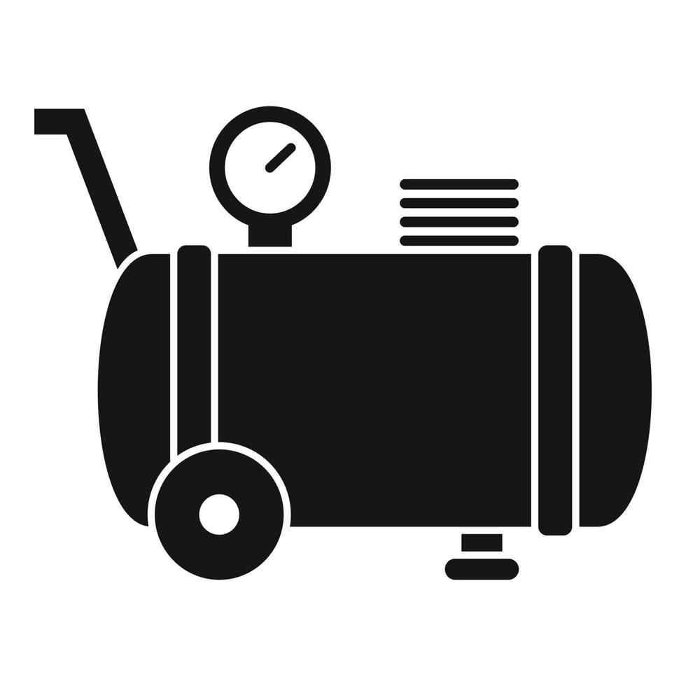 Pressure air compressor icon, simple style vector