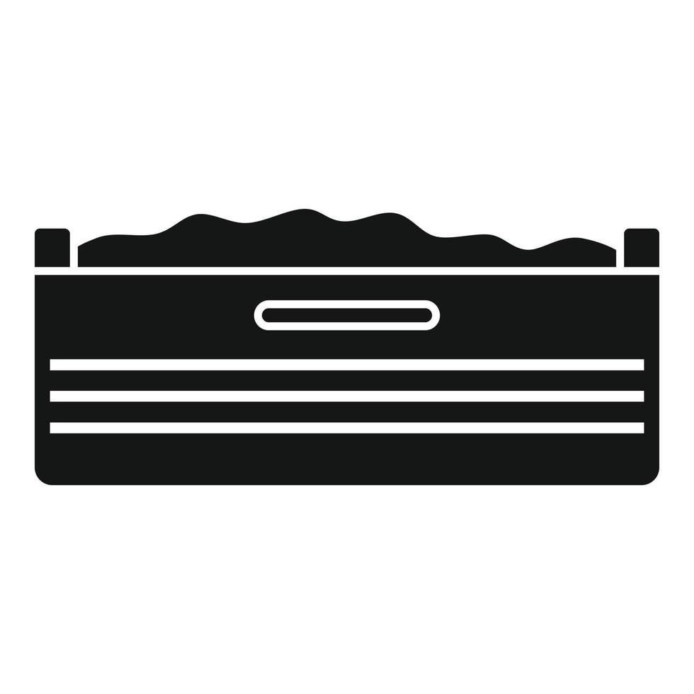 Fertilizer wood box icon, simple style vector