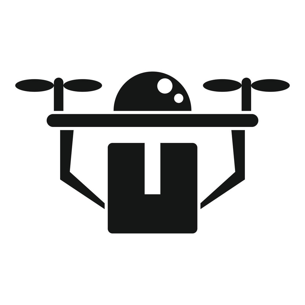 icono de entrega a domicilio de drones, estilo simple vector