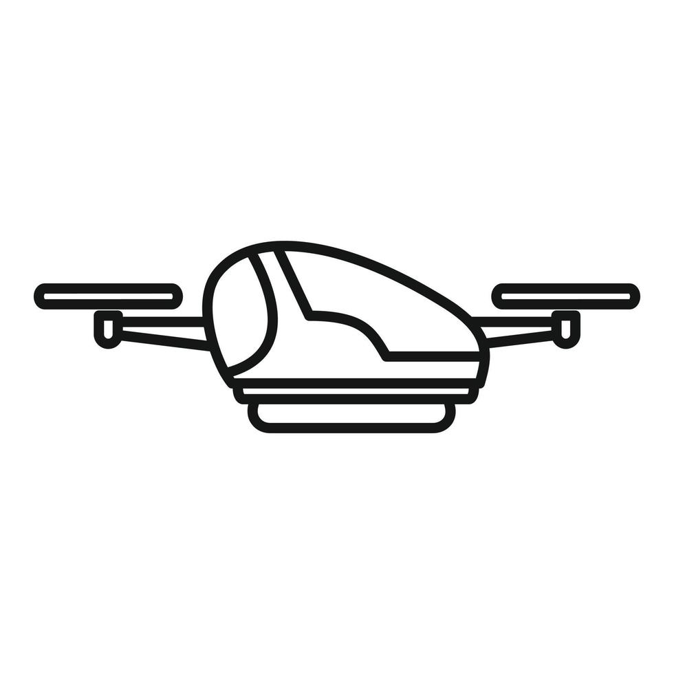 innovador icono de taxi de drones, estilo de contorno vector