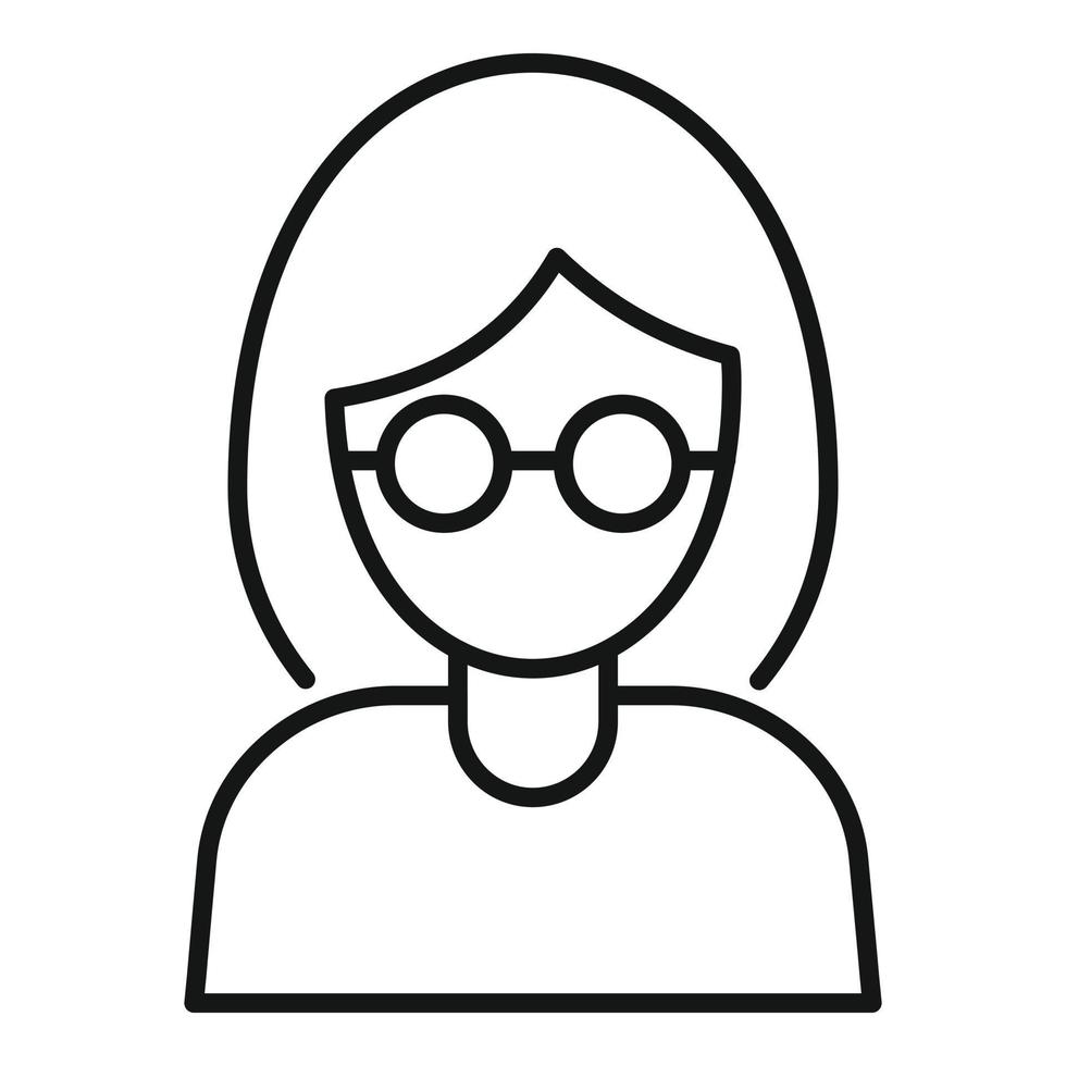 Woman blind icon, outline style vector