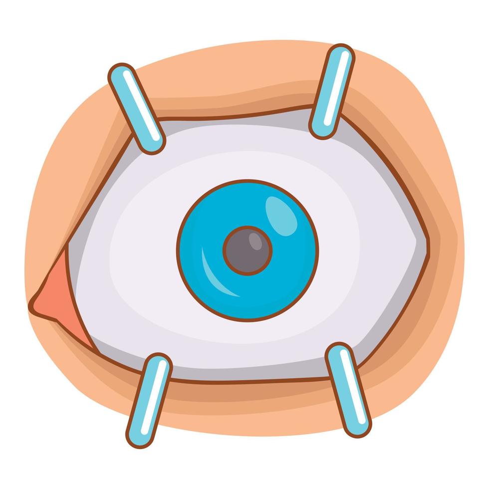 icono de procedimiento ocular, estilo de dibujos animados vector